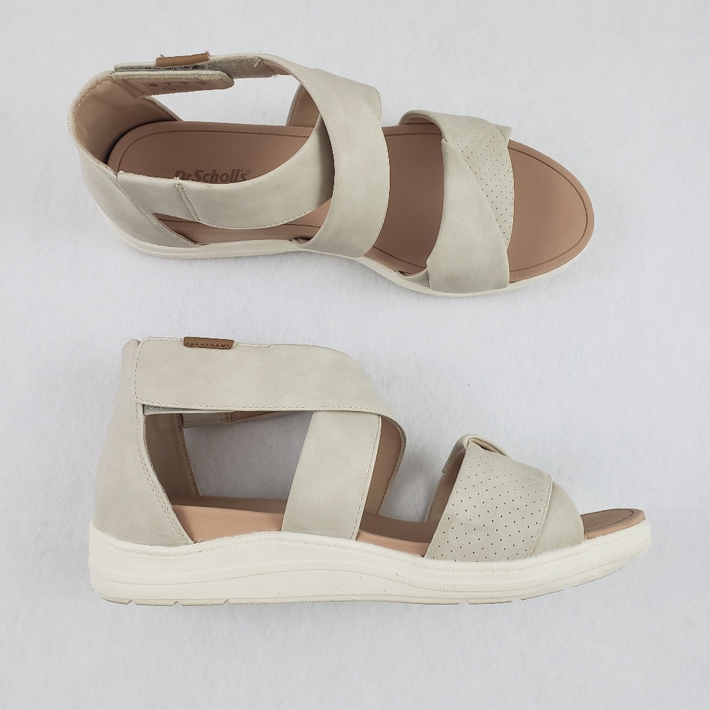 Dr. Scholl's Time Off Fun Vegan Faux Leather Sandals Beige Size 10Medium
